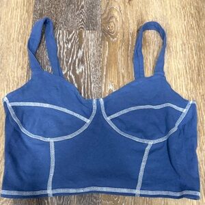 Pacsun medium Blue Seam-Detail Bralette Crop Top - Women Intimates